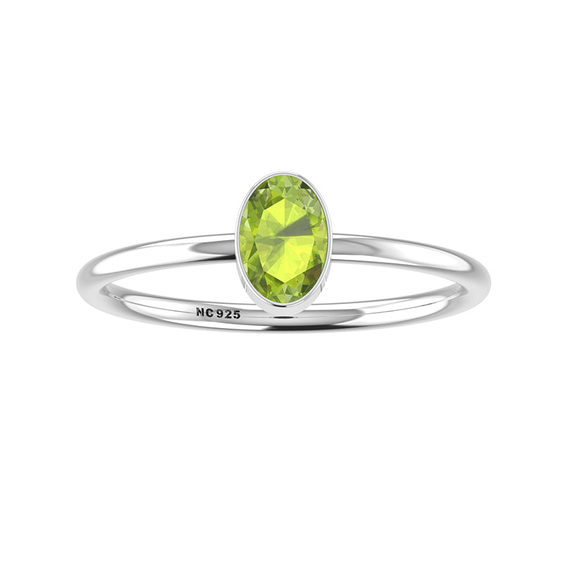 peridot stackable bezel-set ring