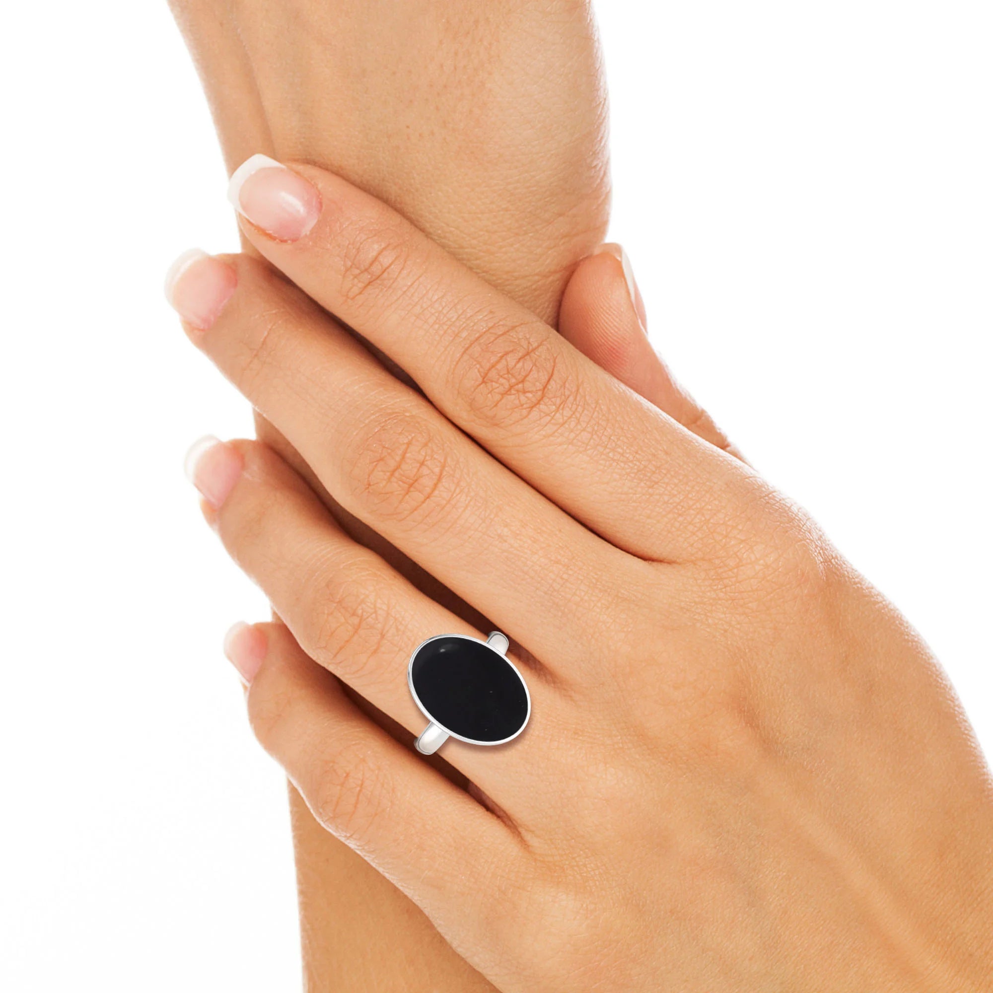 shungite bezel-set ring