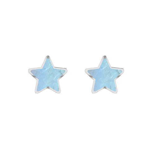 rainbow moonstone slice earrings