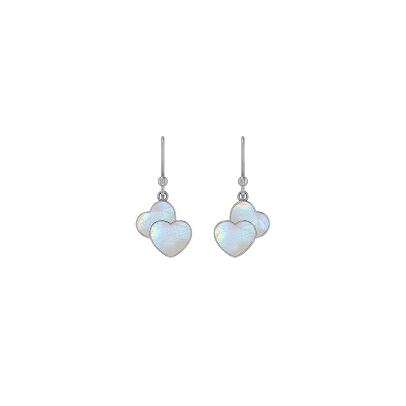 rainbow moonstone slice earrings