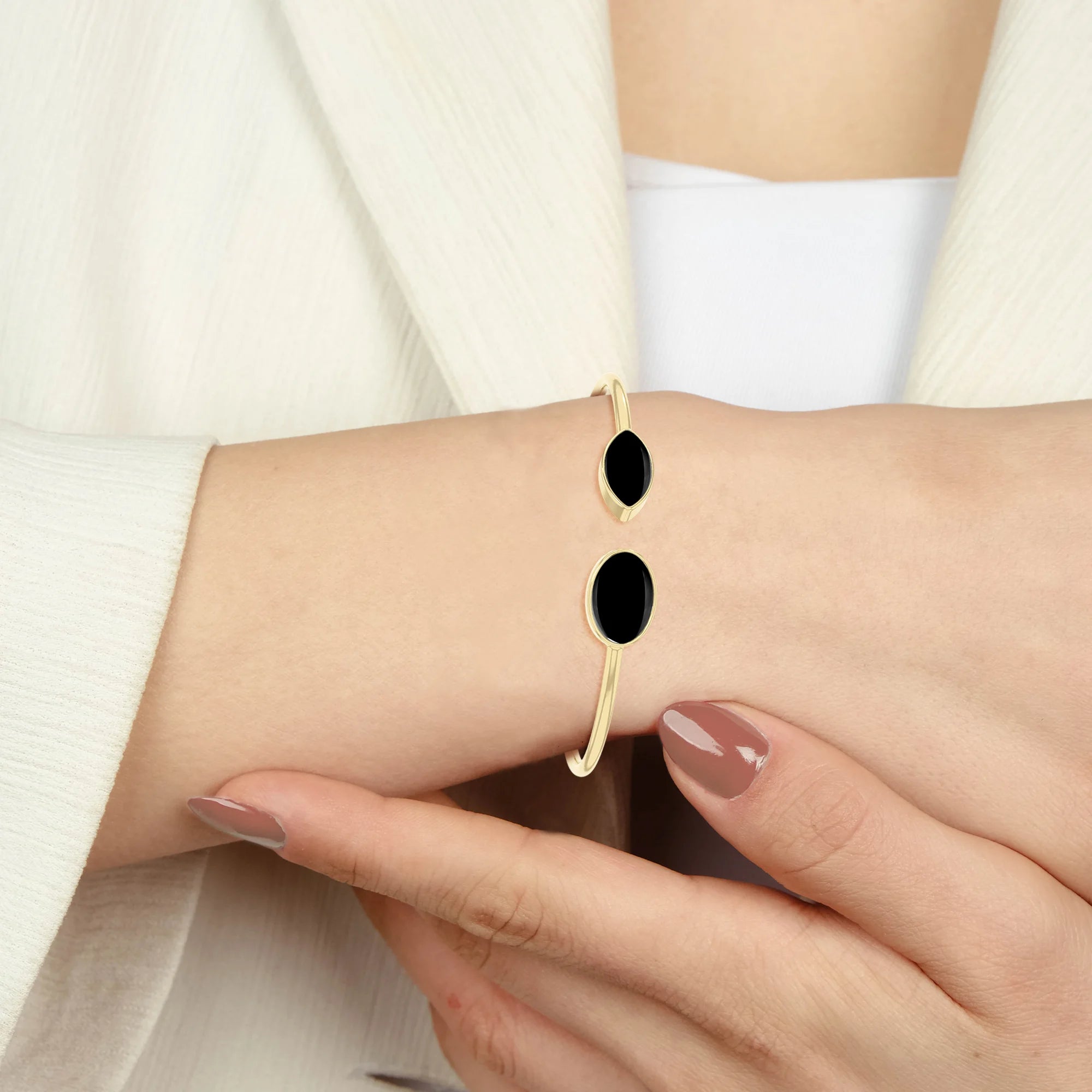 black onyx cab bracelet