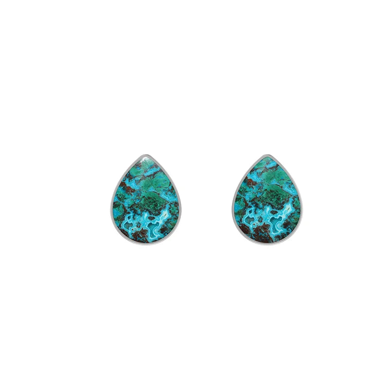 chrysocolla cab earrings