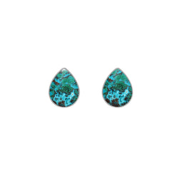 chrysocolla cab earrings