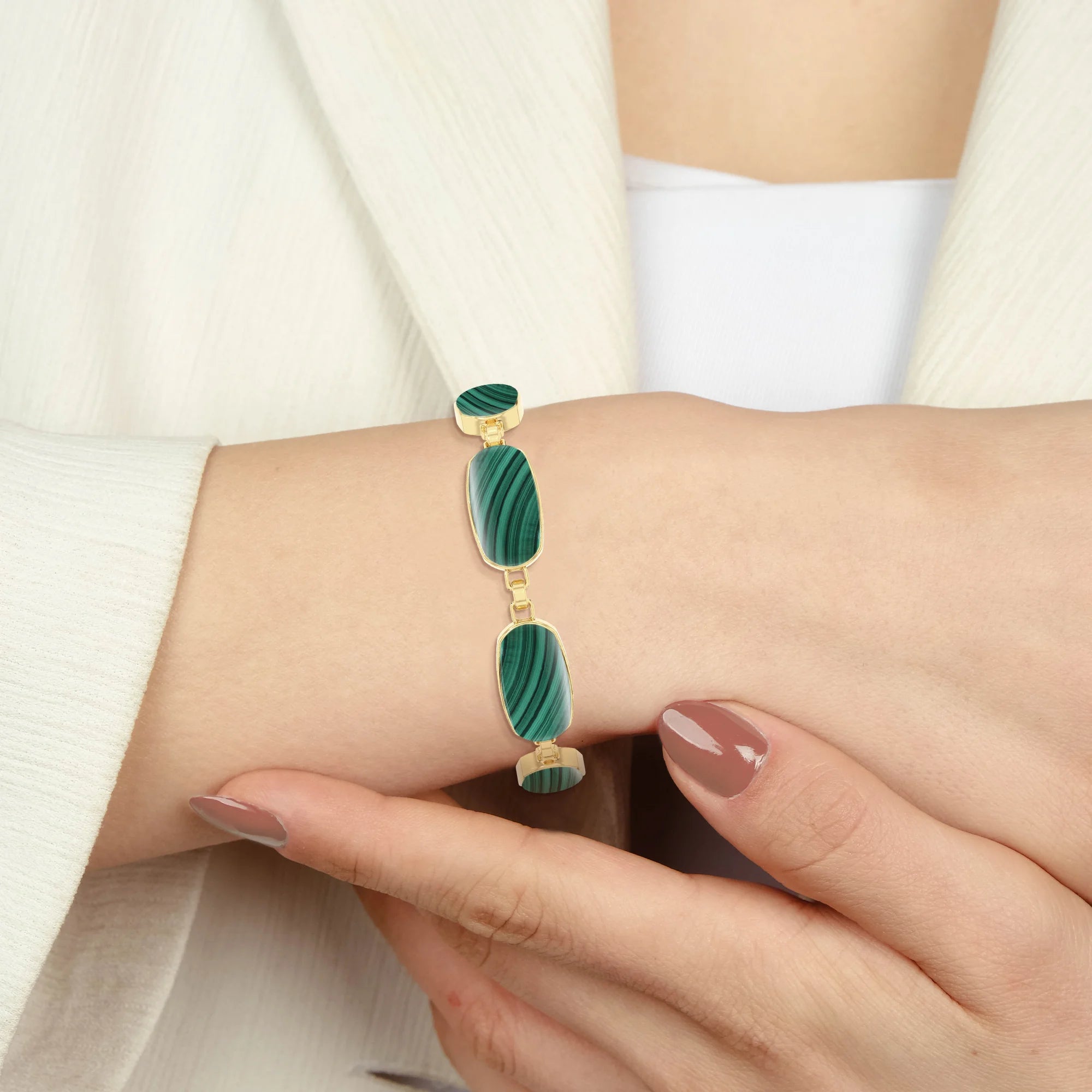 malachite chain bracelet