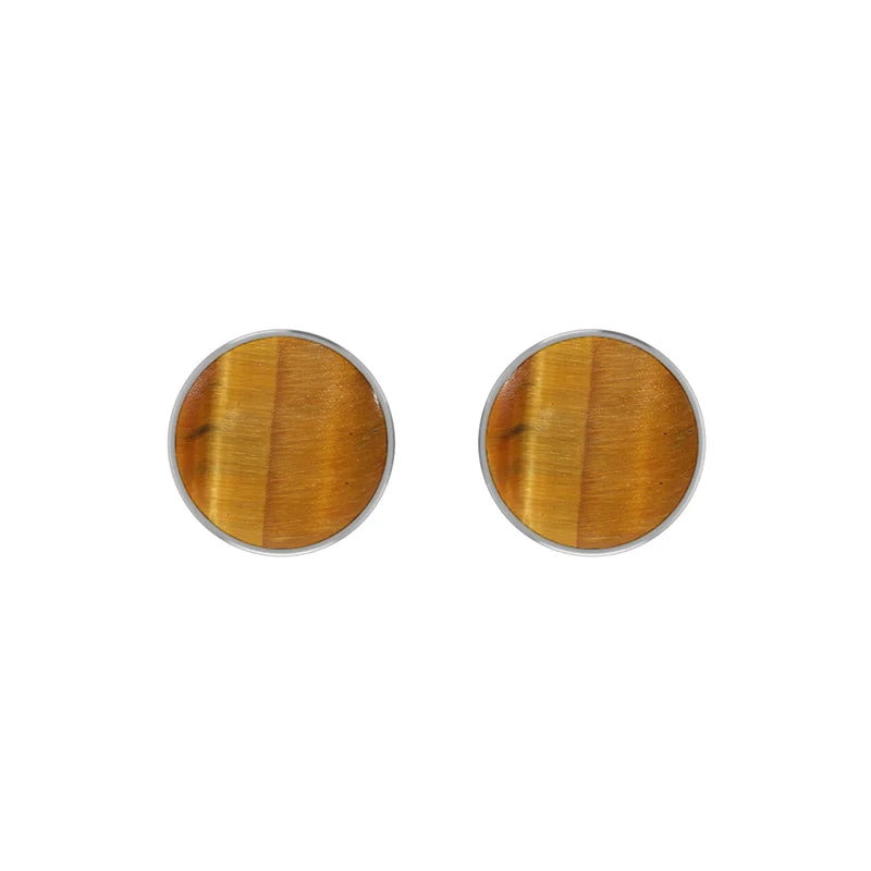 tiger eye cab earrings