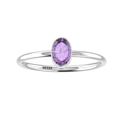 amethyst stackable bezel-set ring