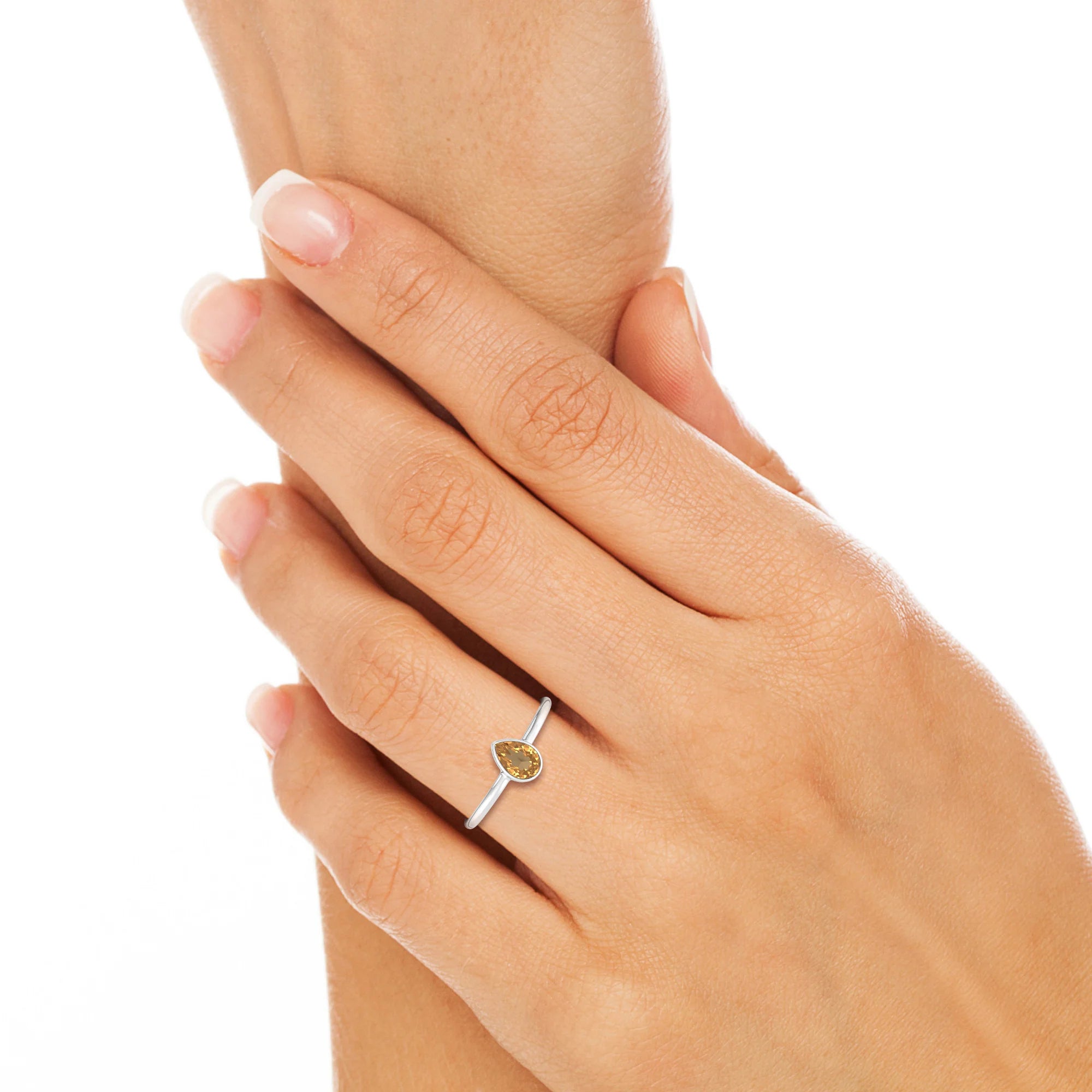 chrome Diopside stackable bezel-set ring