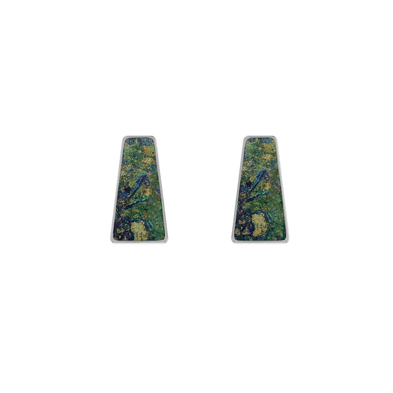 azurite malachite earrings