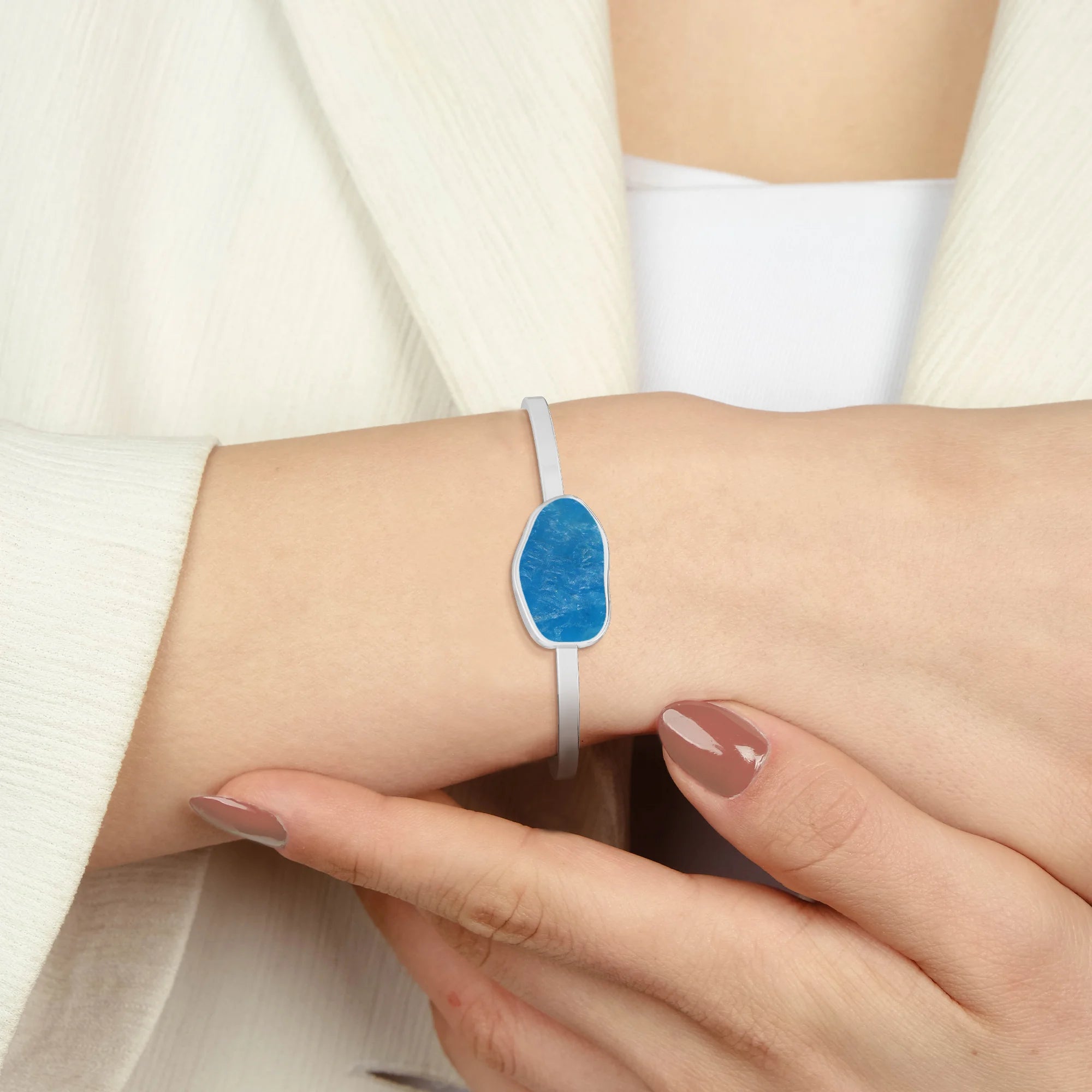 neon apatite rough bracelet