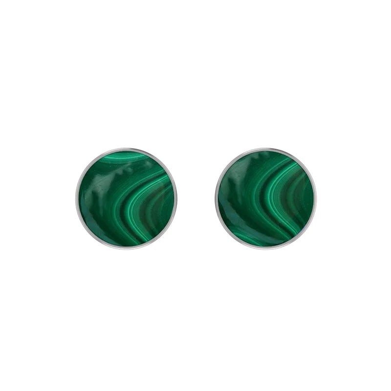 malachite cab earrings