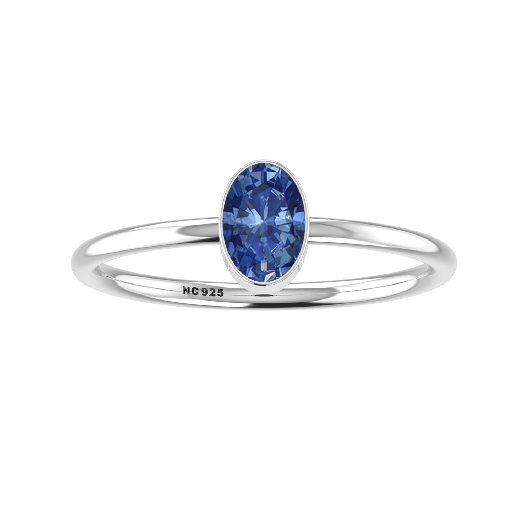 kyanite stackable bezel-set ring