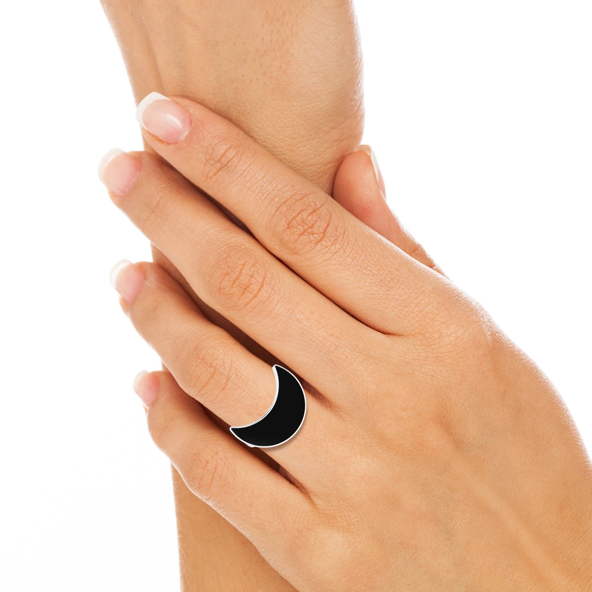 black tourmaline stackable bezel-set ring