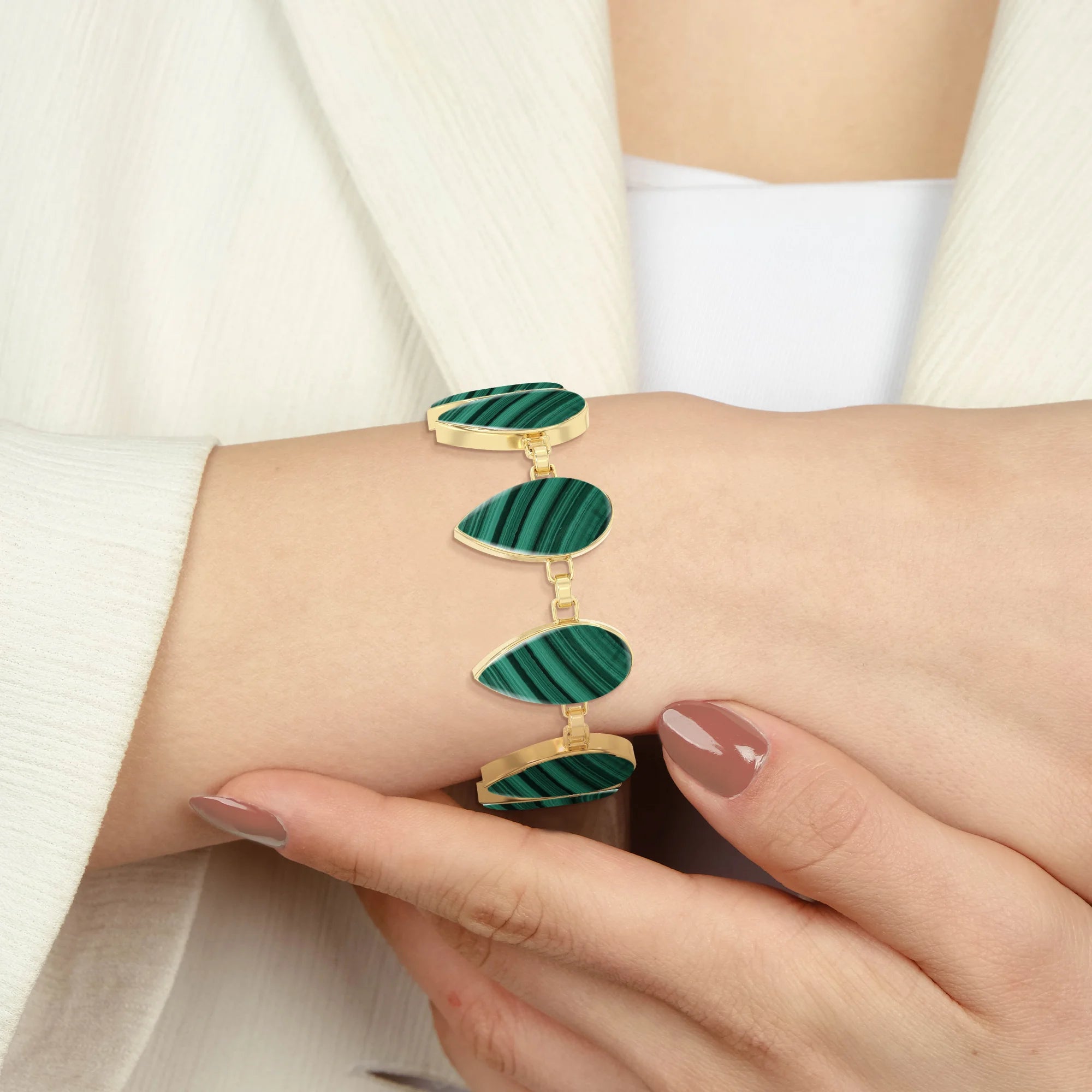 malachite chain bracelet