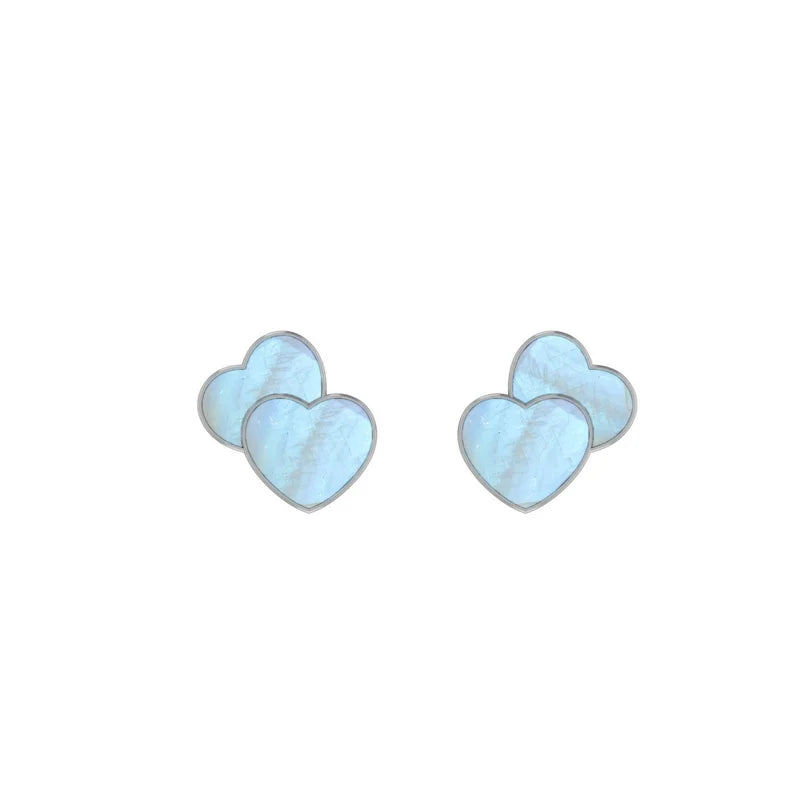 rainbow moonstone slice earrings