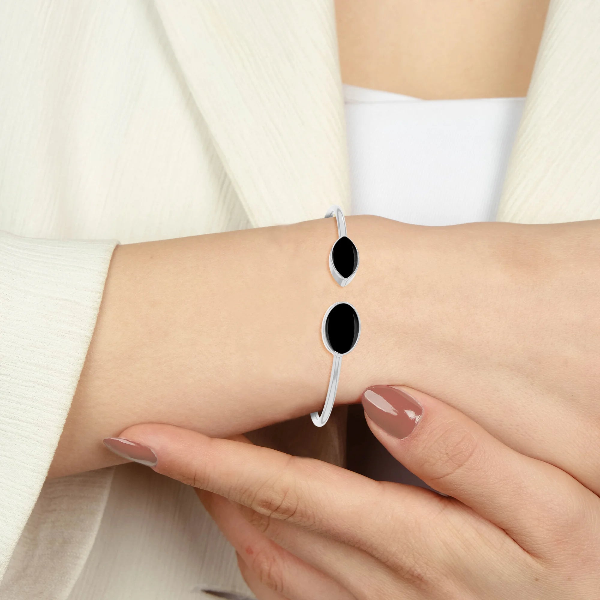 black onyx cab bracelet