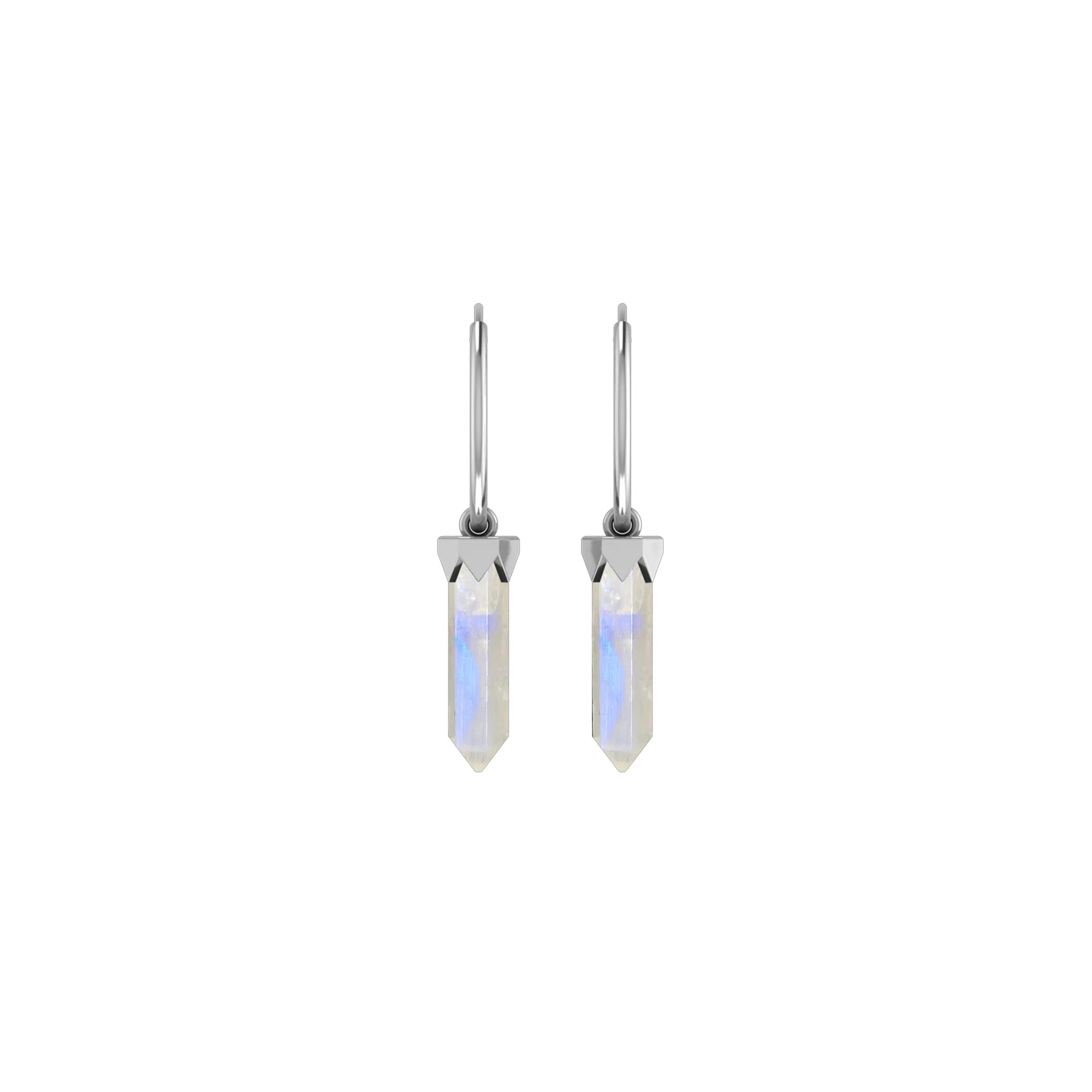 rainbow moonstone cut earrings