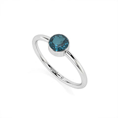 London Blue Topaz stackable bezel-set ring