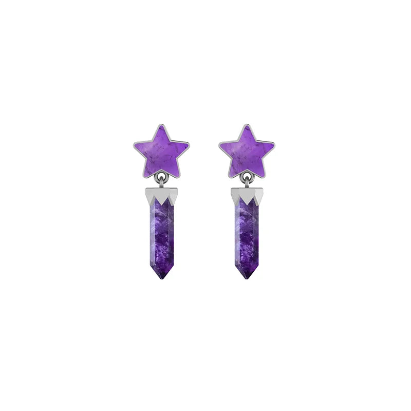 amethyst slice earrings