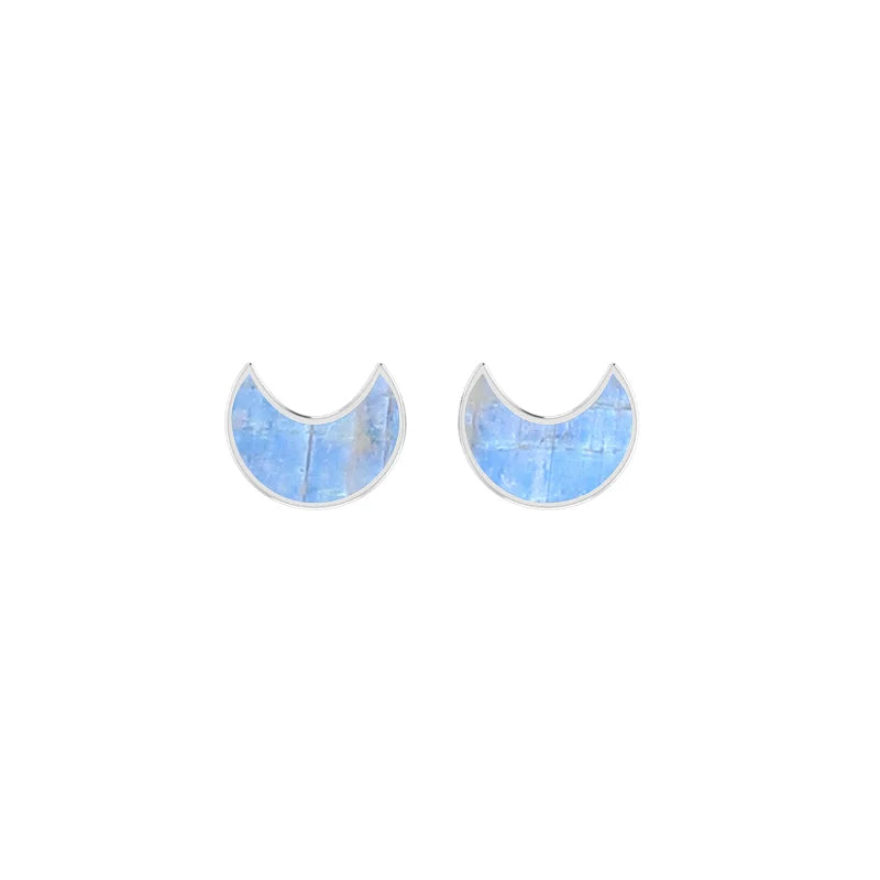 rainbow moonstone slice earrings