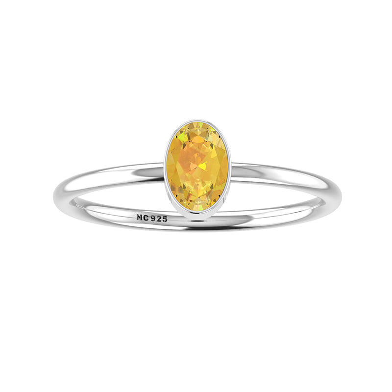 citrine stackable bezel-set ring