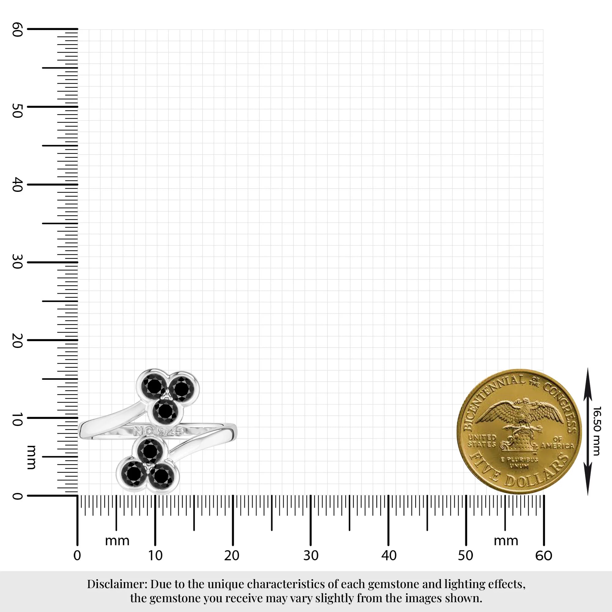 black-tourmaline bezel-set ring