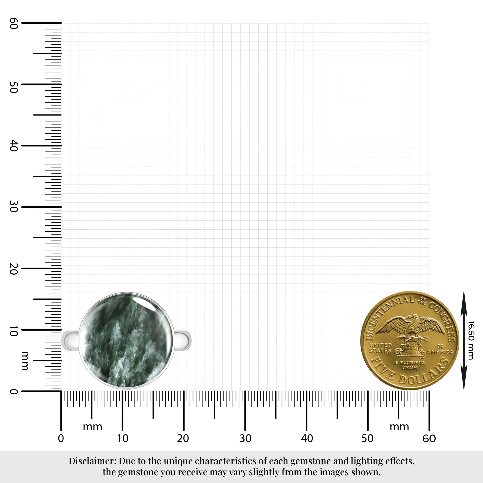 seraphinite bezel-set ring