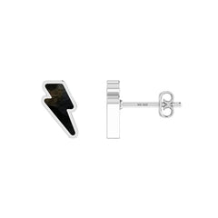 black tourmaline slice earrings
