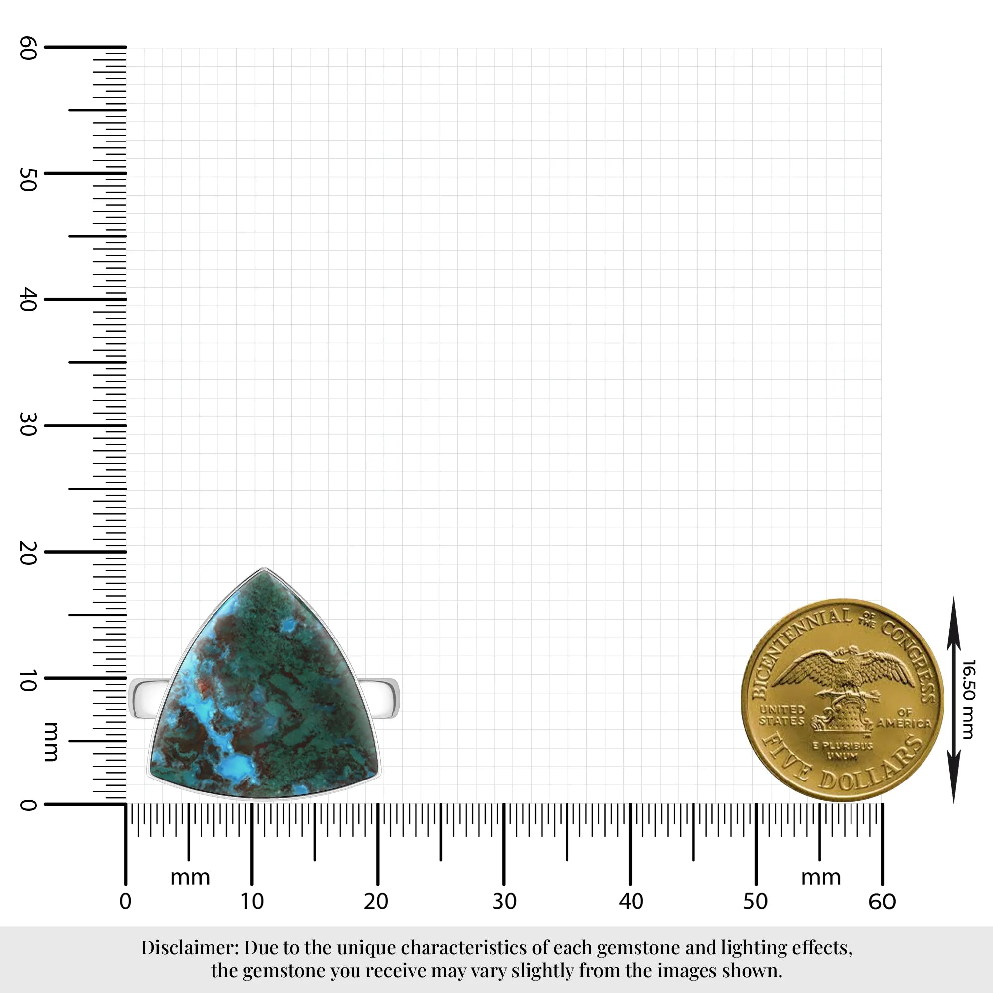 chrysocolla bezel-set ring