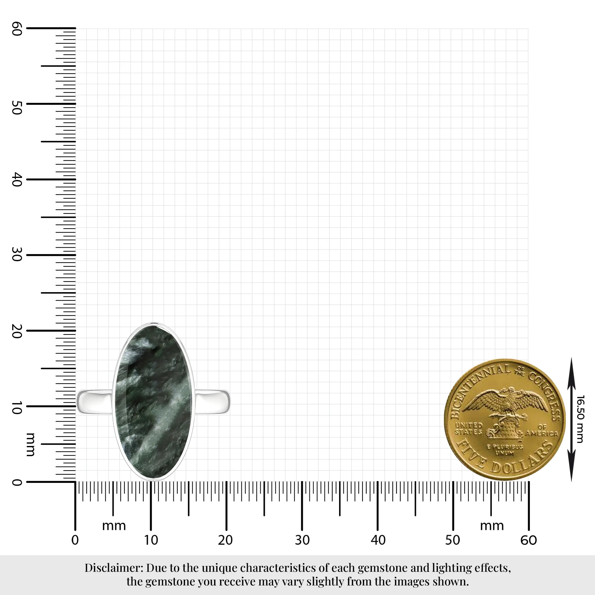 seraphinite bezel-set ring
