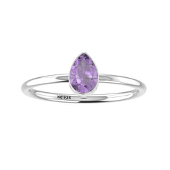 amethyst stackable bezel-set ring