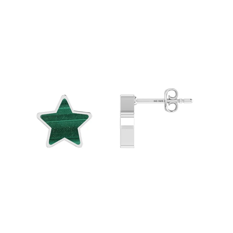 malachite slice earrings
