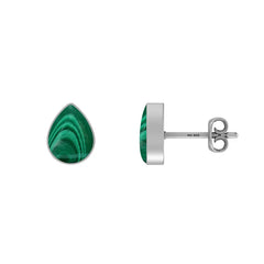 malachite cab pear earrings