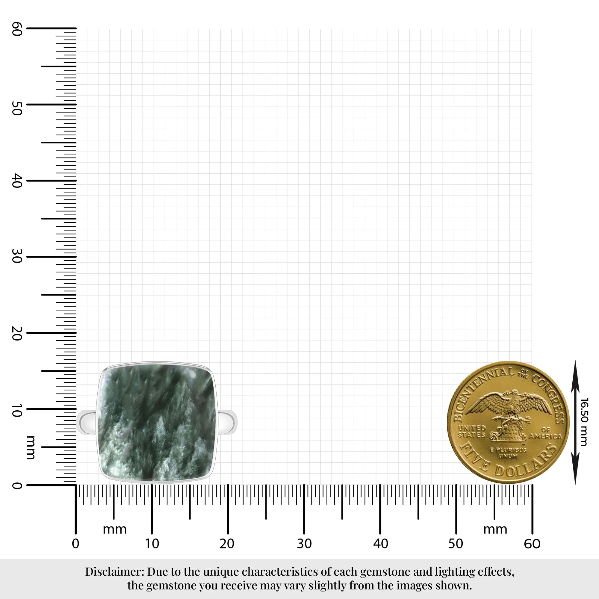 seraphinite bezel-set ring