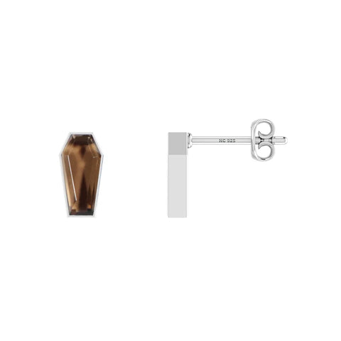smoky quartz cut earrings