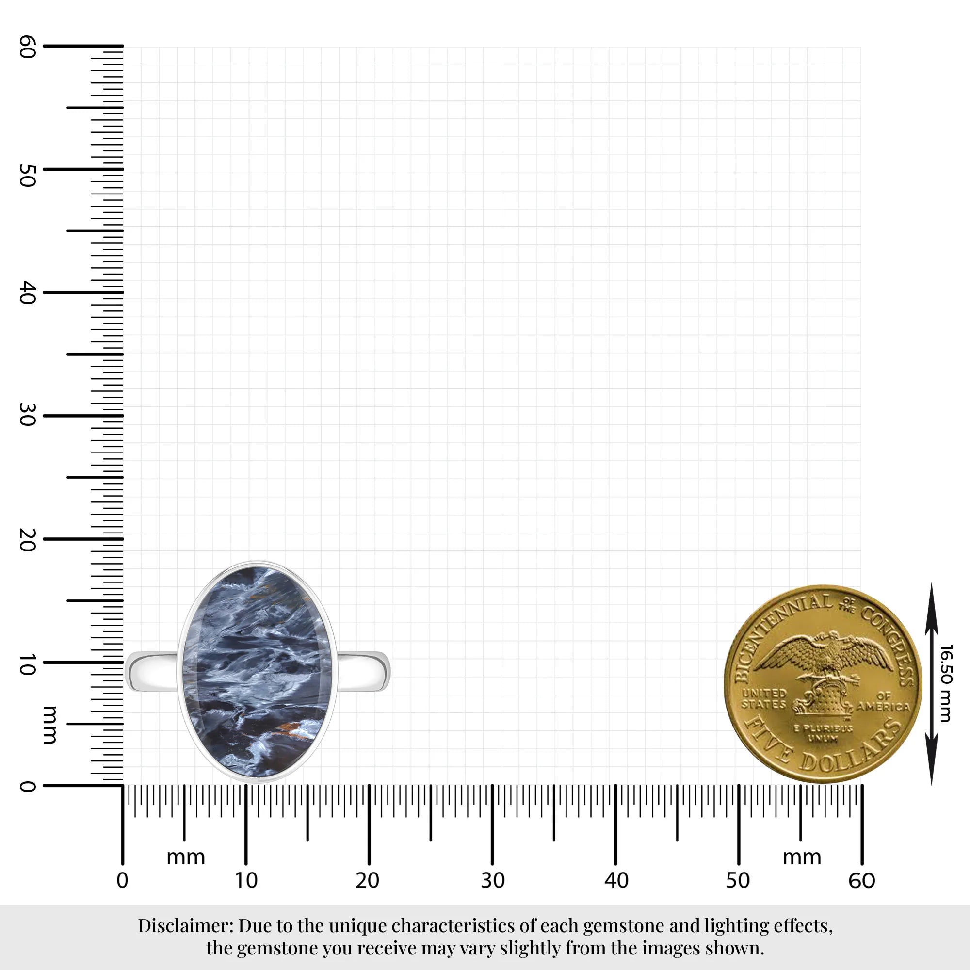 pietersite bezel-set ring