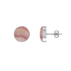 rhodochrosite cab earrings