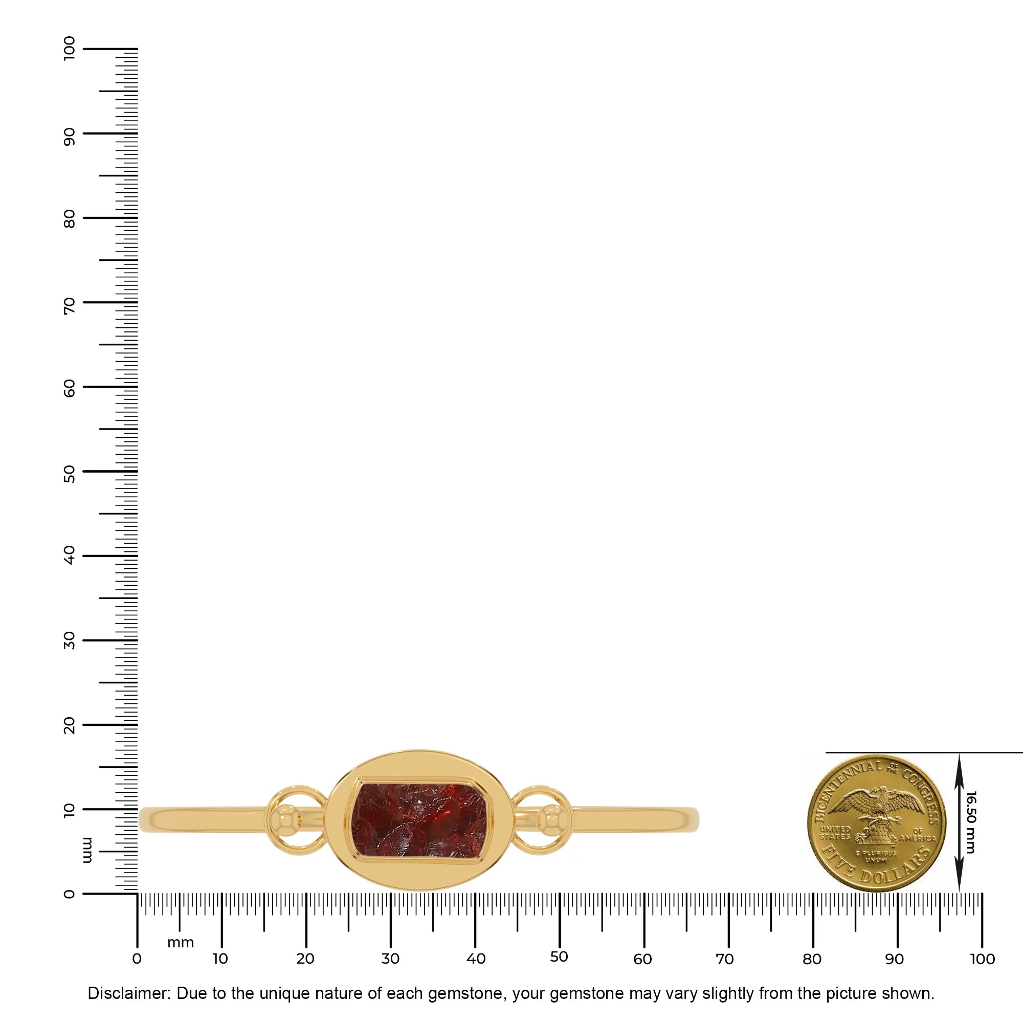 garnet rough bracelet