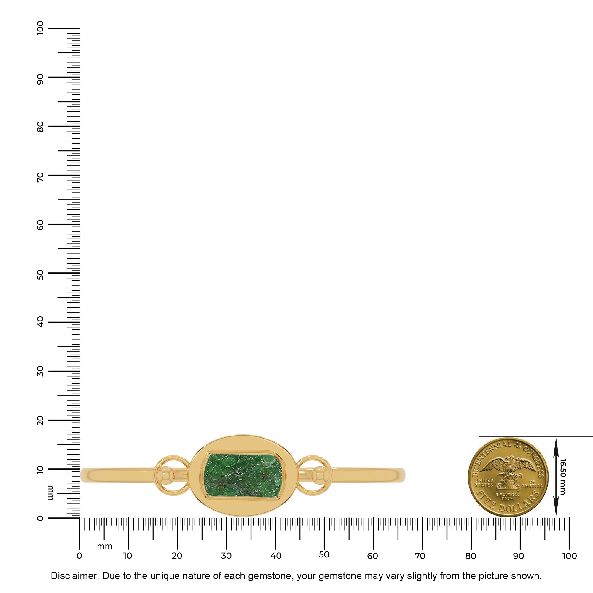 emerald rough bracelet