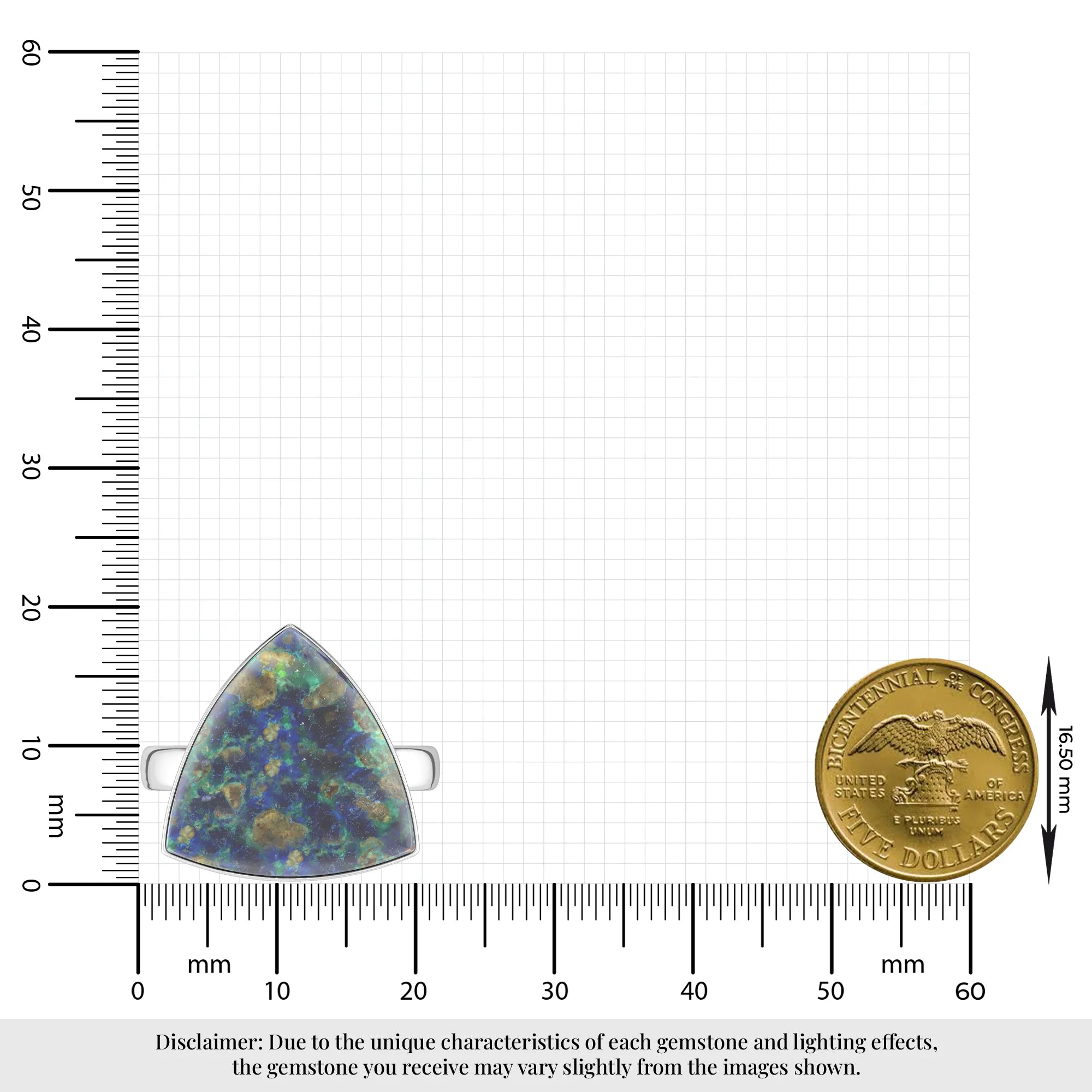 azurite malachite bezel-set ring