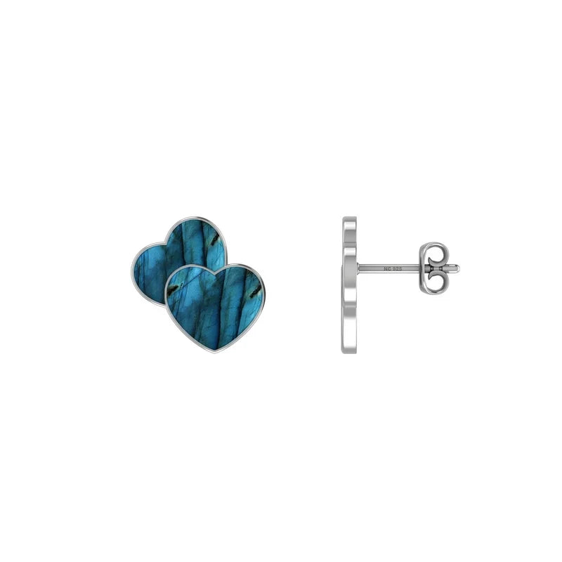 labradorite slice earrings