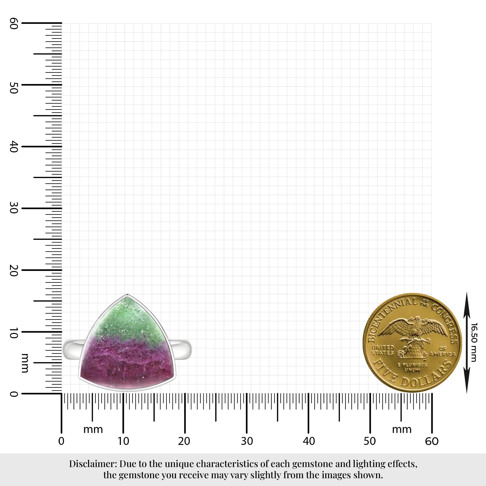 ruby-zoisite bezel-set ring