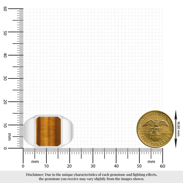 tiger eye men prong-set ring