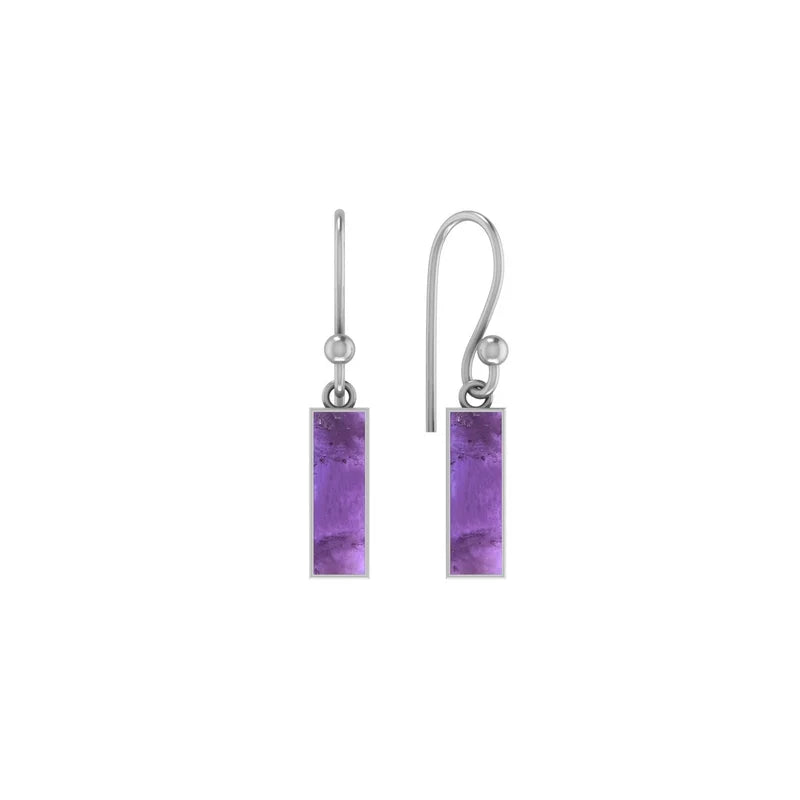 amethyst slice earrings