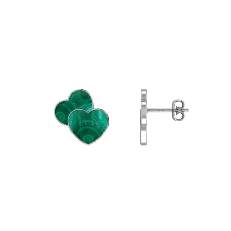 malachite slice earrings