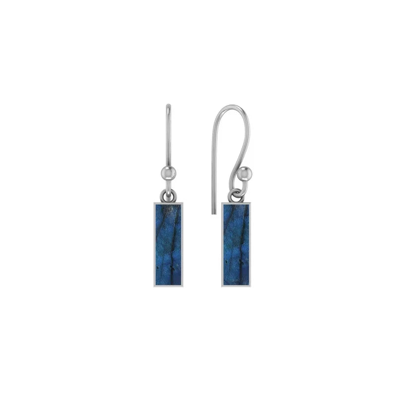 labradorite slice earrings