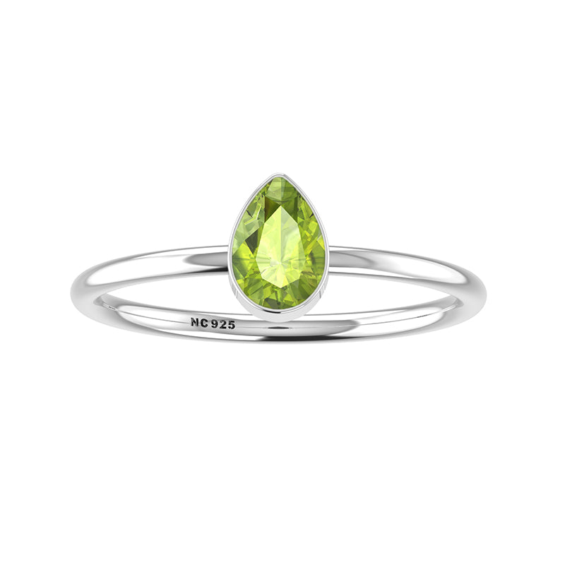 peridot stackable bezel-set ring