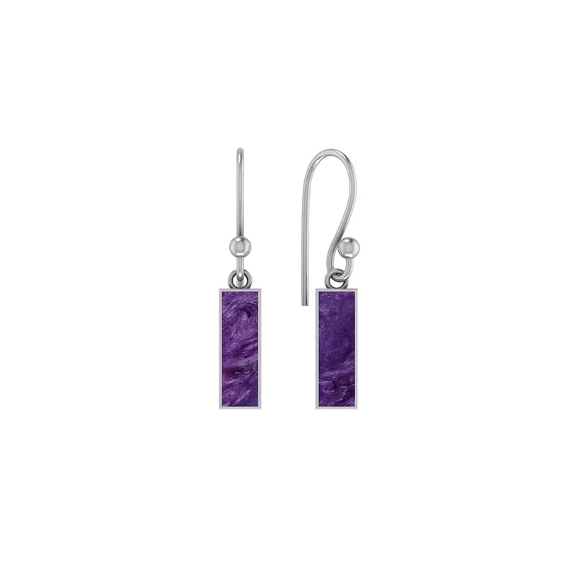 Charoite slice earrings