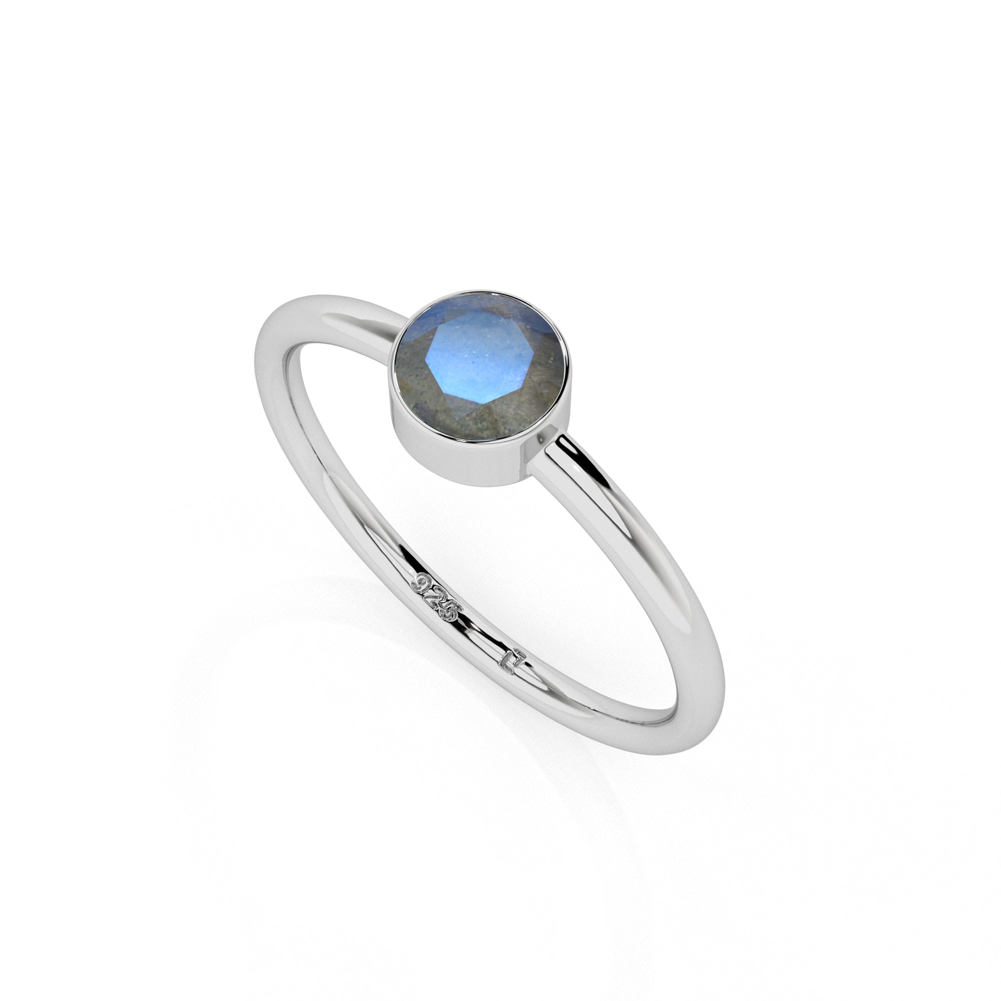 labradorite stackable bezel-set ring