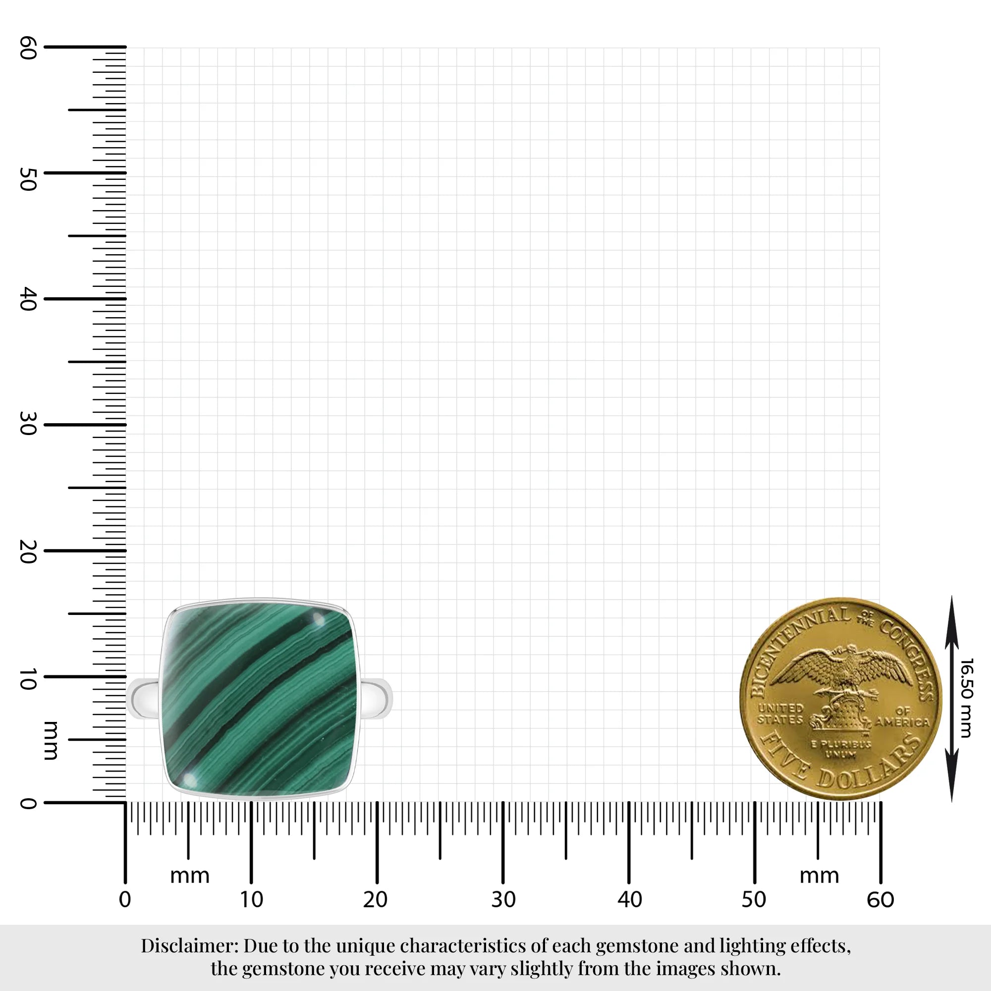 malachite bezel-set ring