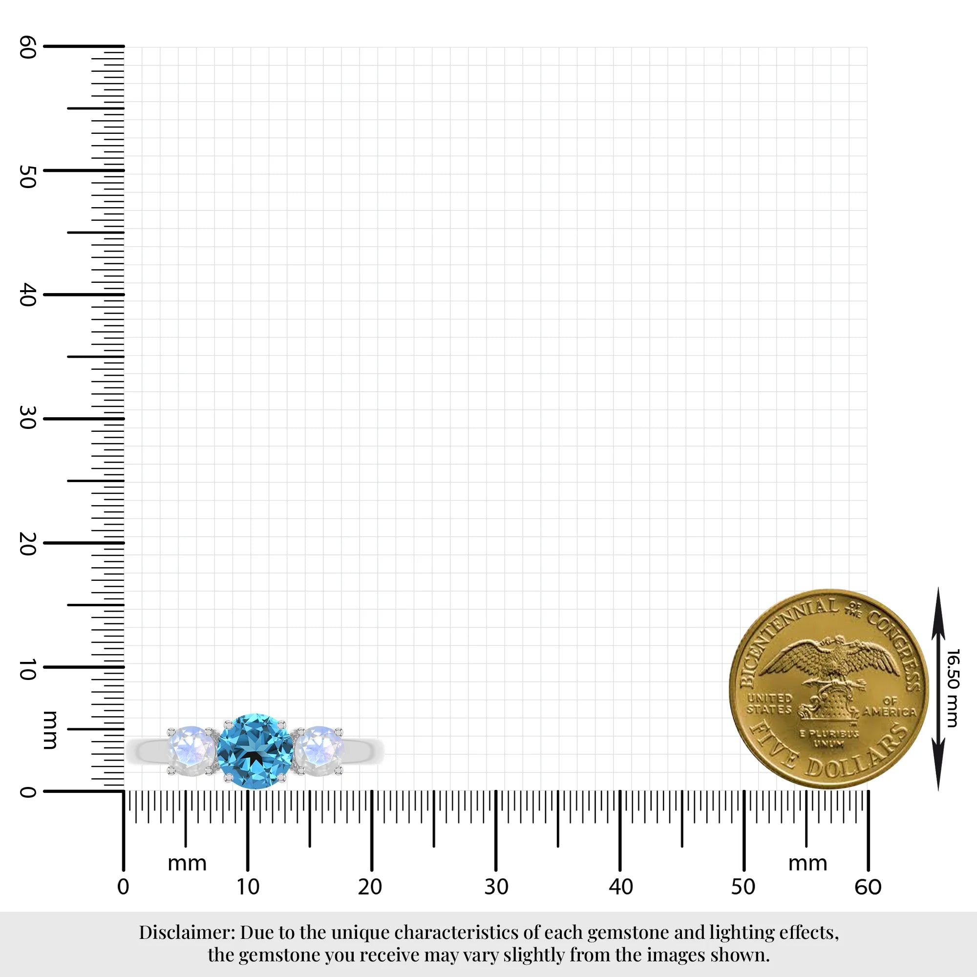 natural swiss blue topaz ring for women in sterling silver